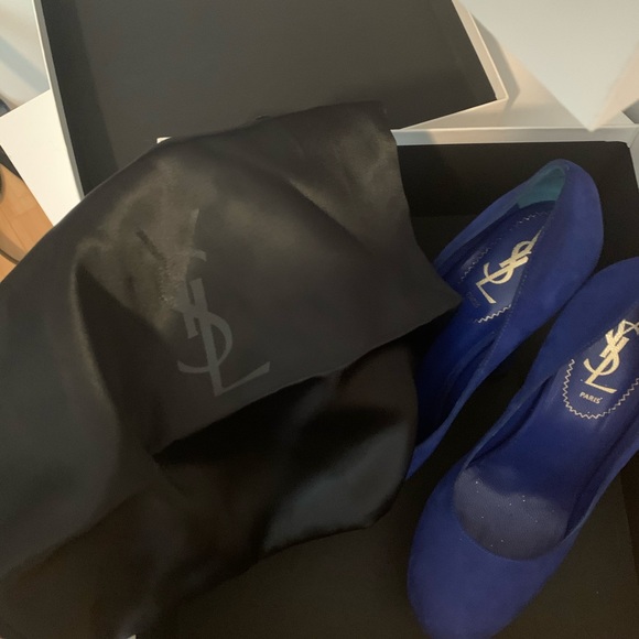 YSL COBALT BLUE HEELS - Picture 3 of 9